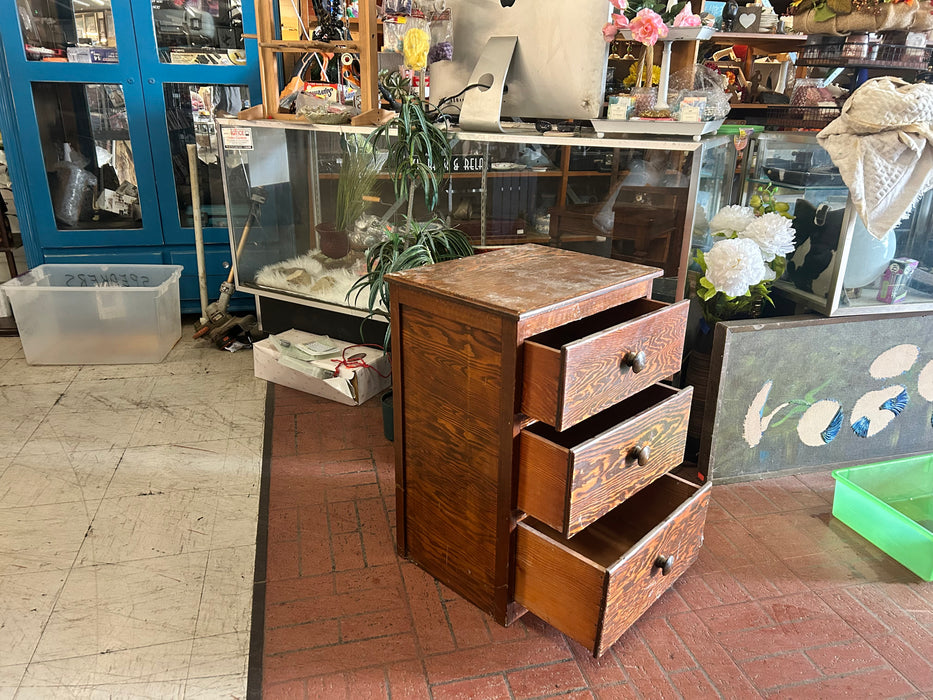 Wood 3 drawer nightstand 34086