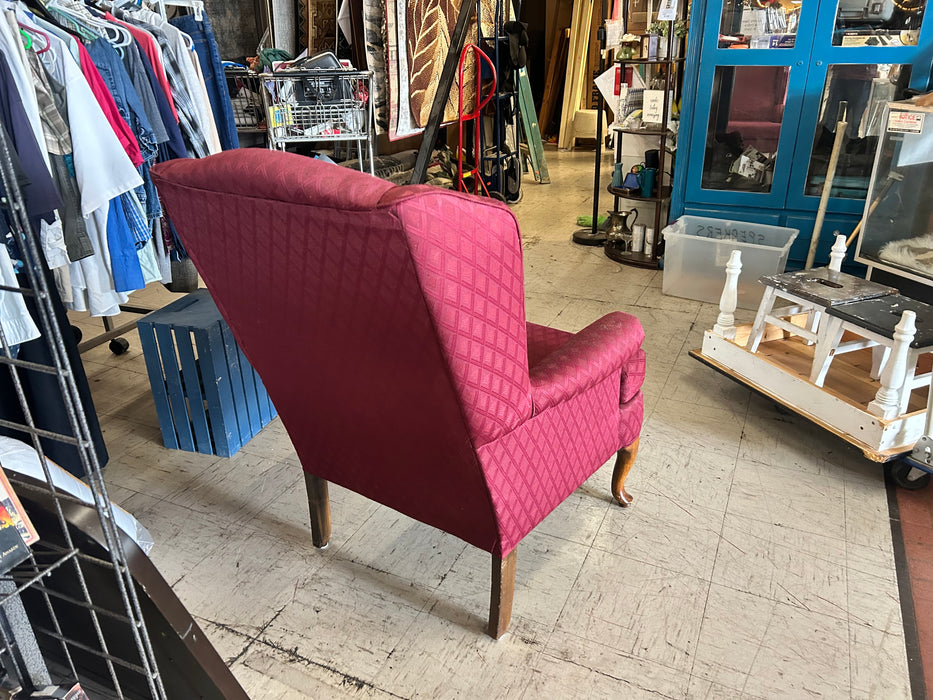 Burgundy wingback chair 34092