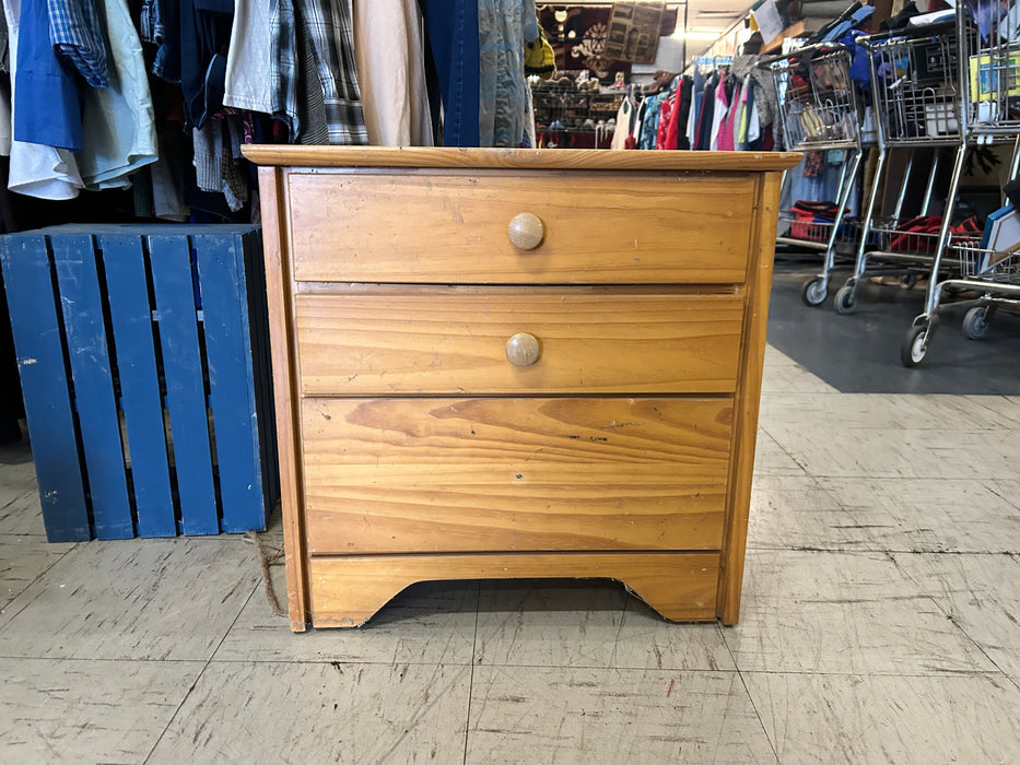 Wood 3 drawer nightstand 34099