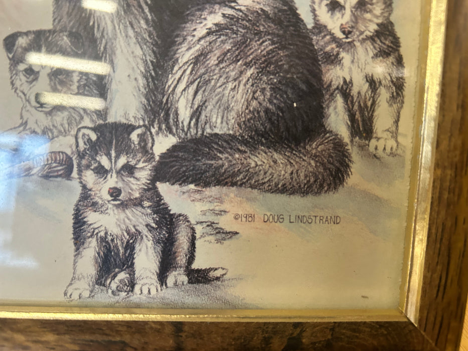 1981 Doug Lindstrand man with dogs print 34078