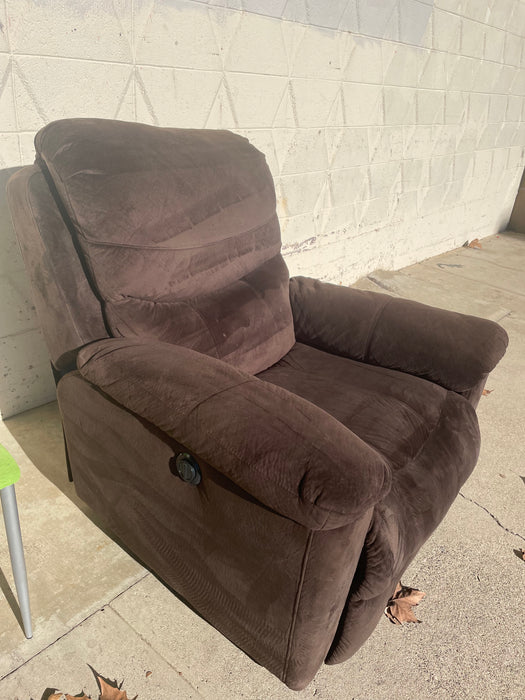 Dark brown upholstered power electric recliner chair 33372