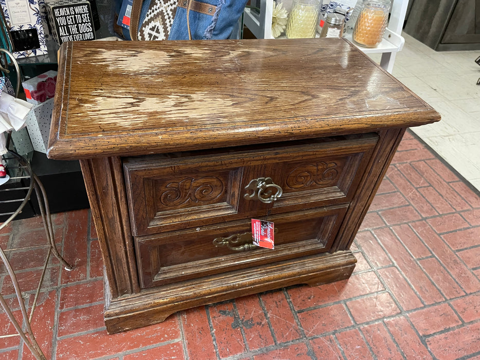 2 drawer wood nightstand 31861