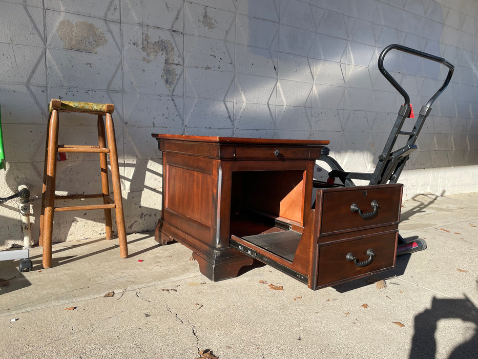 Wood 2-drawer nightstand w/ sliding top 33385