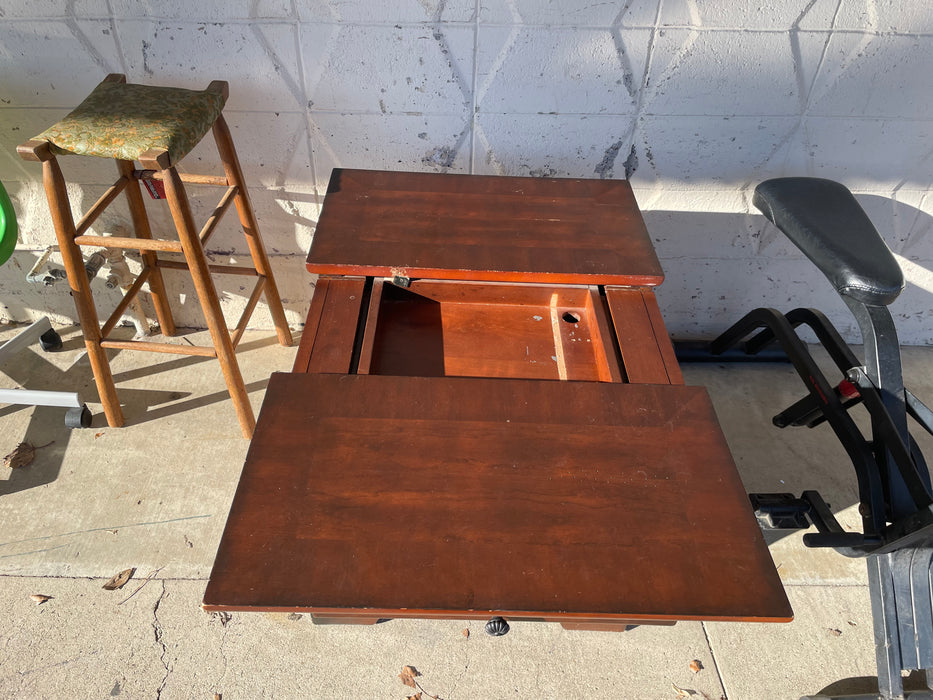 Wood 2-drawer nightstand w/ sliding top 33385