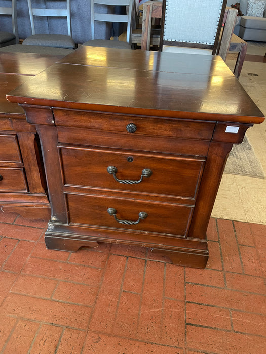 Wood 2-drawer nightstand w/ sliding top 33385