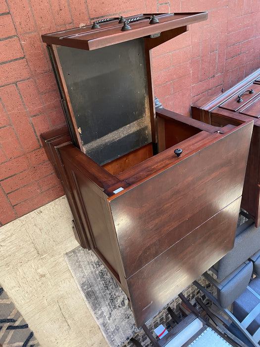 Wood 2-drawer nightstand w/ sliding top 33385