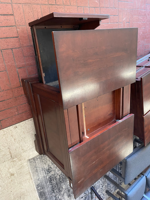 Wood 2-drawer nightstand w/ sliding top 33385