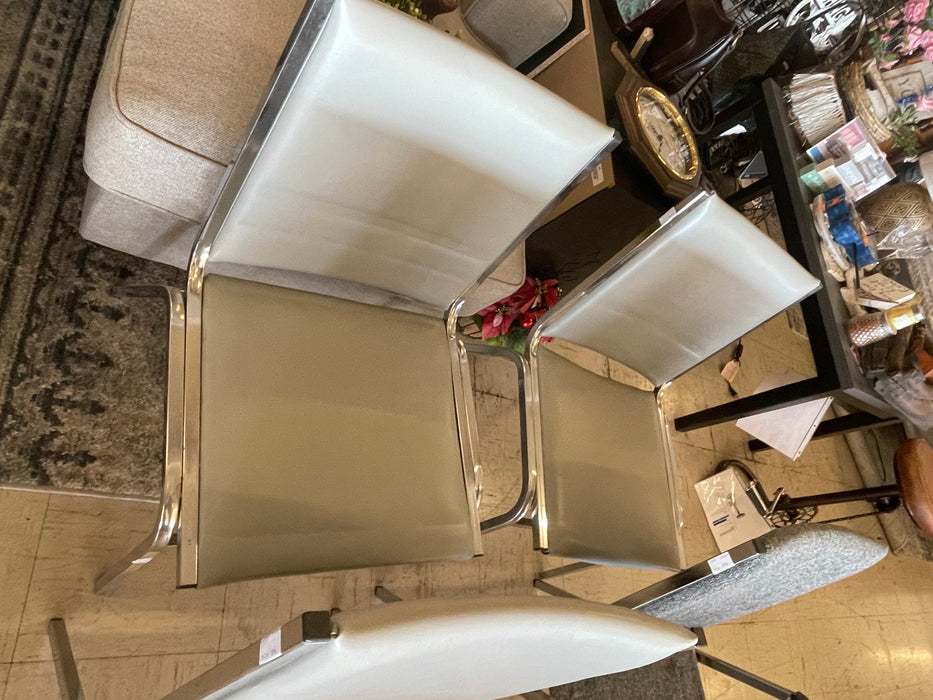 Gray Steelcase metal chrome office waiting room chairs 33410