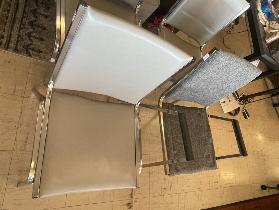 Gray Steelcase metal chrome office waiting room chairs 33410