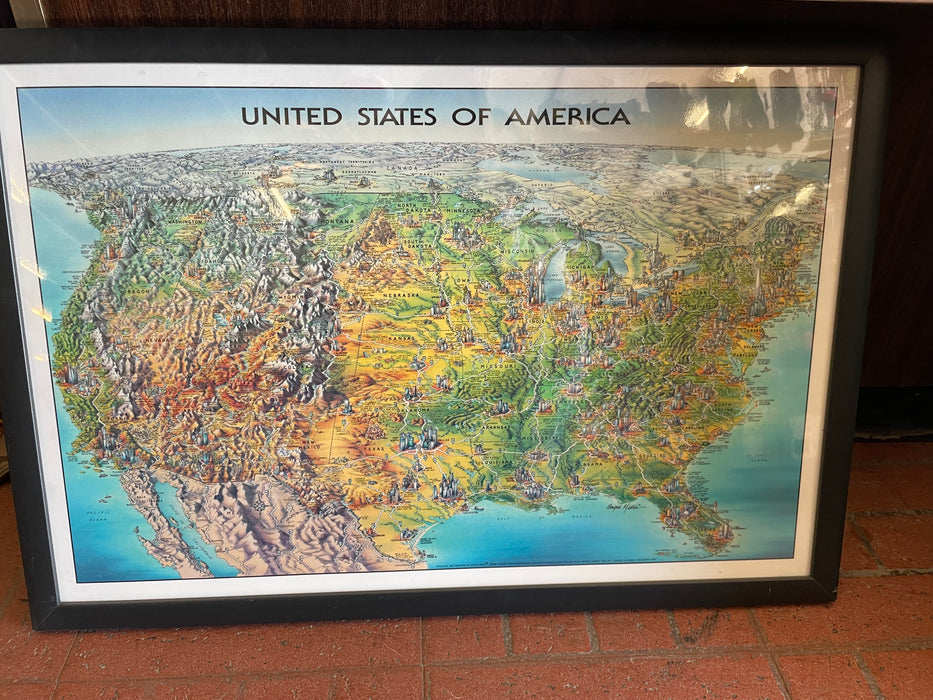 USA small framed map 33421