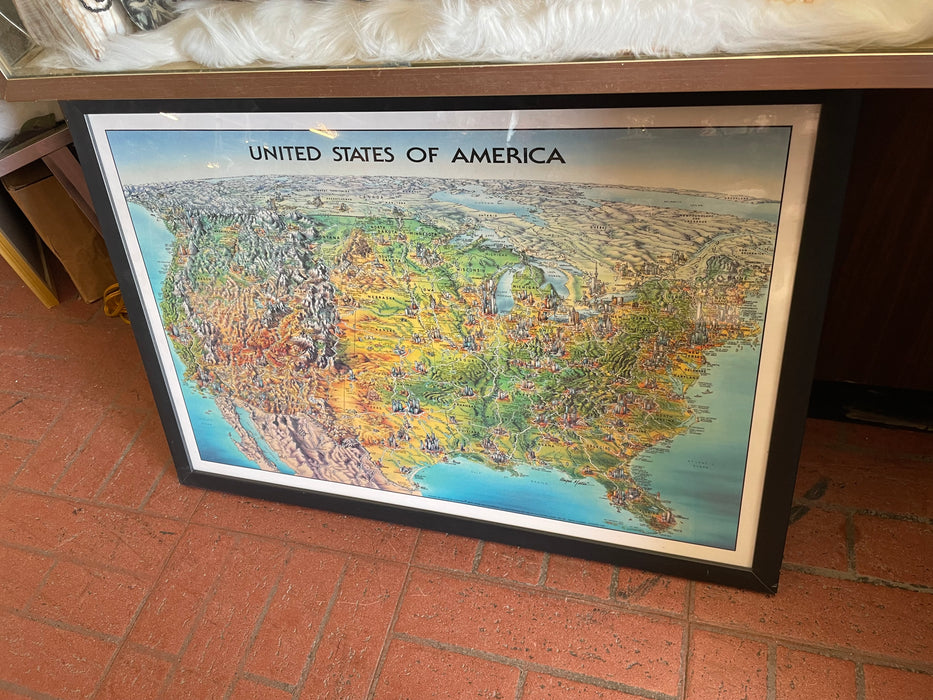 USA small framed map 33421