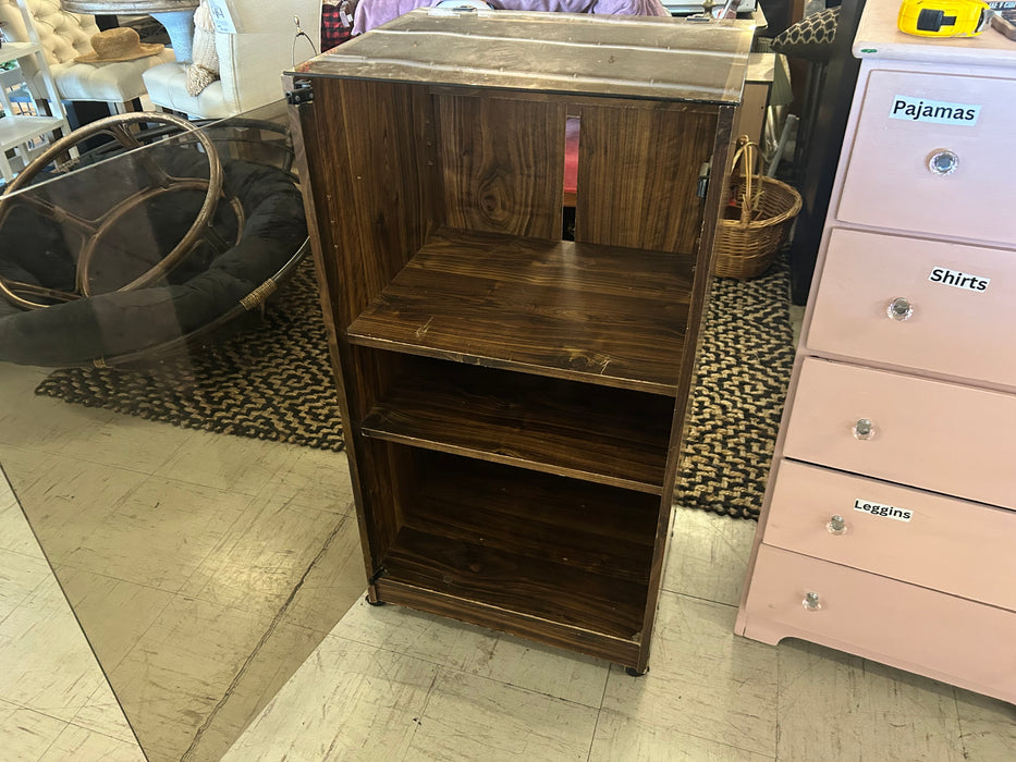 Glass music LP media stand cabinet on casters 34130