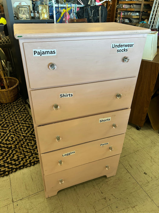 Pink 5 drawer chest of drawers dresser 34138
