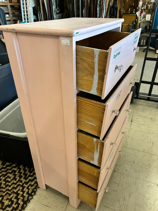 Pink 5 drawer chest of drawers dresser 34138