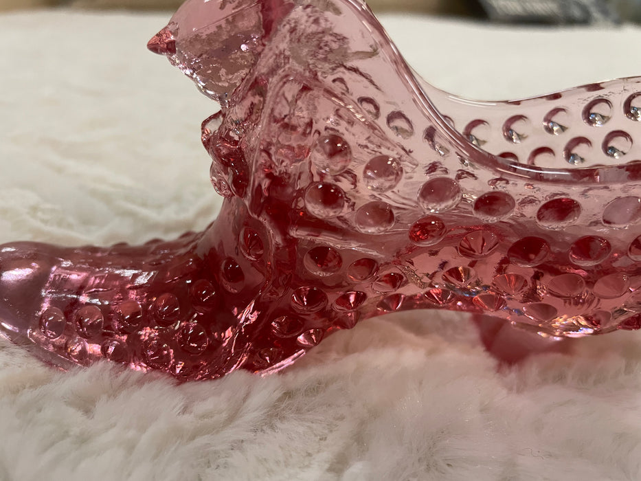 Fenton glass slipper pink color 30385