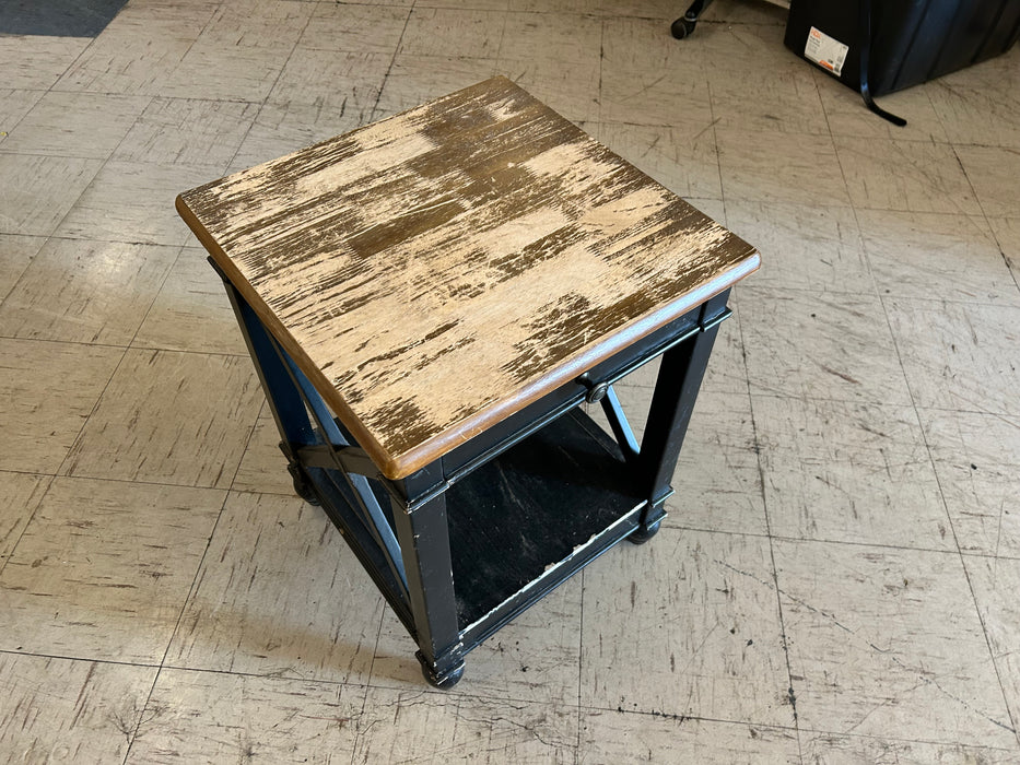 Black farmhouse style 1 drawer nightstand 34151