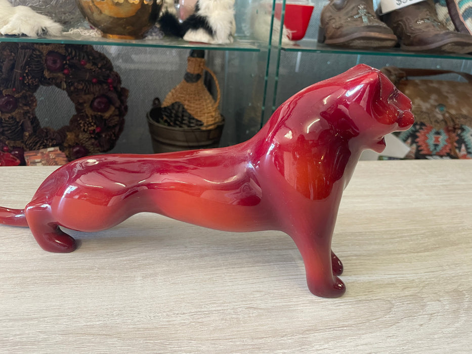 Red ceramic panther figurine 31934