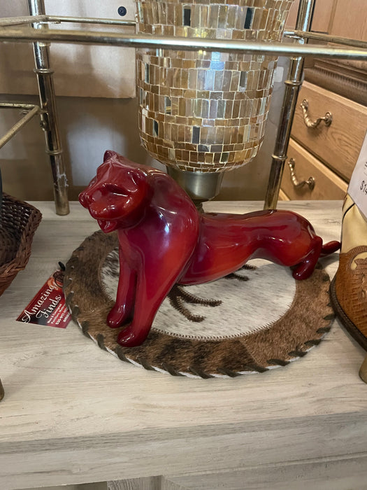 Red ceramic panther figurine 31934
