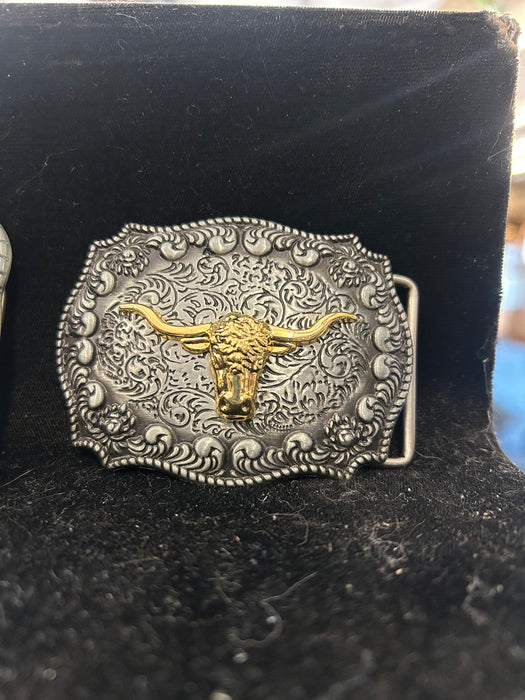 HUABOLA CALYN Long Horn Bull Western Belt Buckle Men's NEW 34367