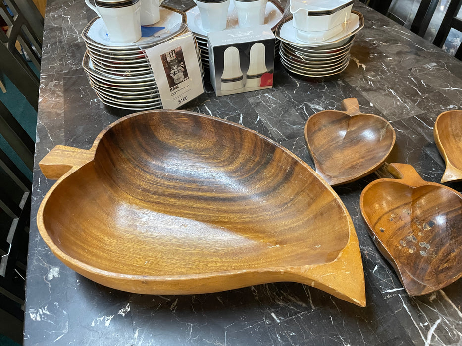Vintage wood bowl set 32687