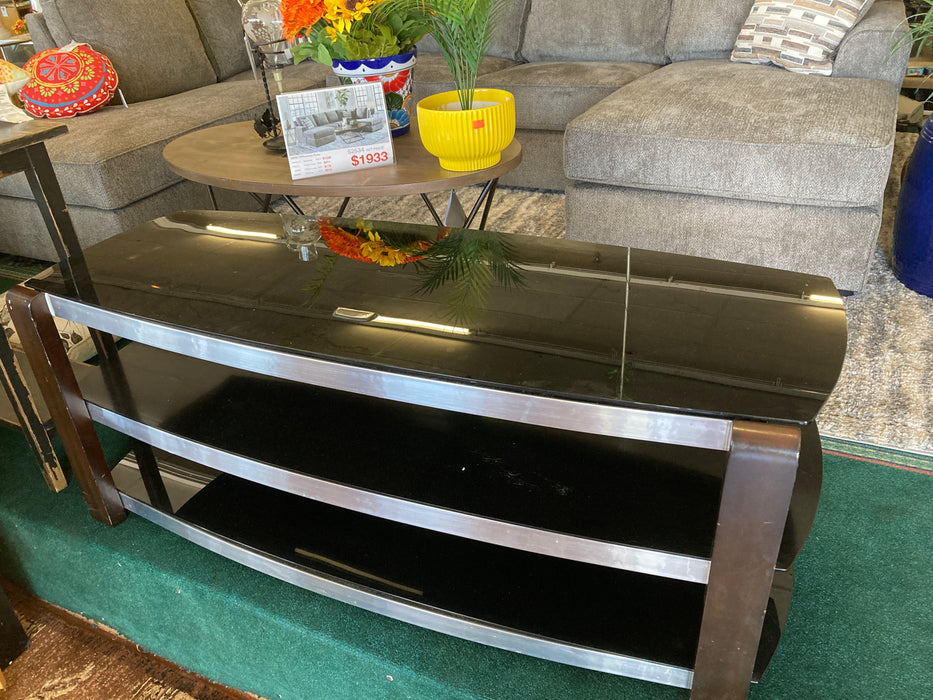 TV stand entertainment center metal and glass 31090