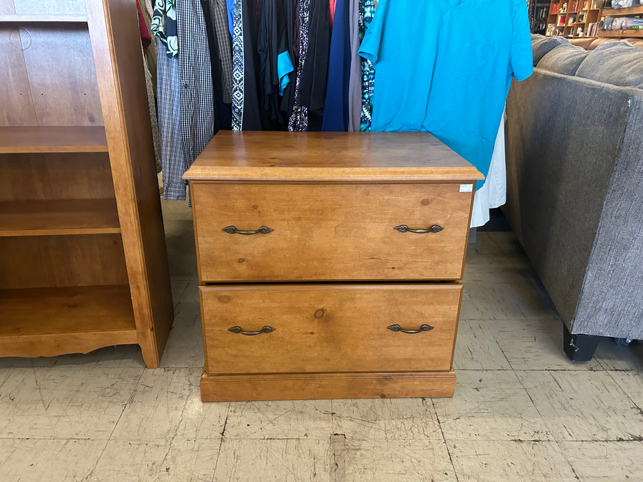 2 file drawer lateral filing cabinet wood finish 34371