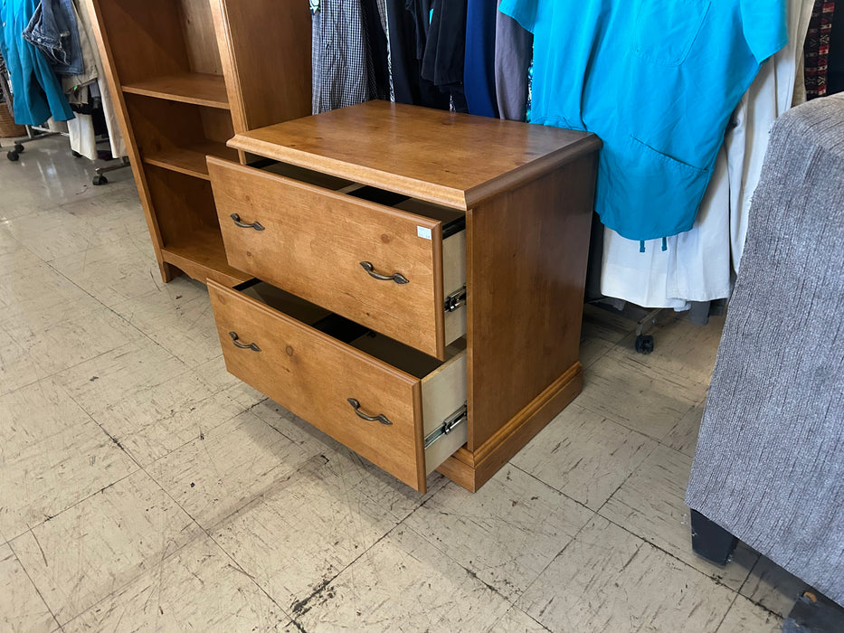 2 file drawer lateral filing cabinet wood finish 34371