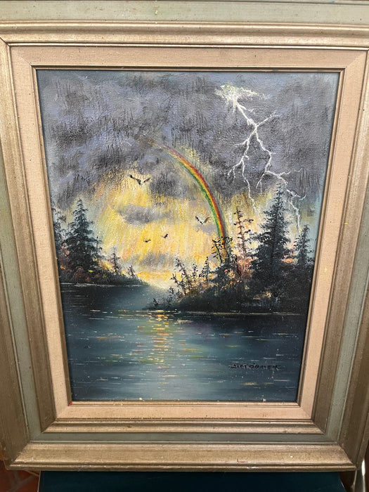 Gathering storm at twin lakes framed picture 32795