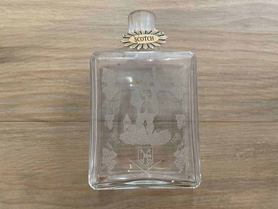 Vintage glass scotch decanter bottle 32822