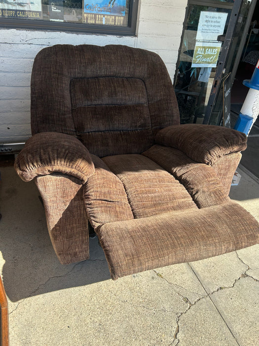 Large plush manual brown recliner reclining chair 34291