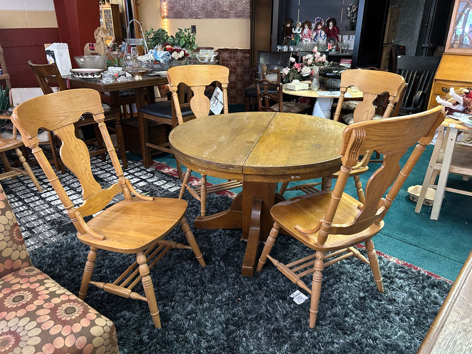 Wood dining table with 4 chairs 5pc set 34308