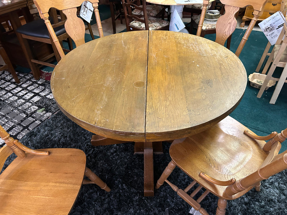 Wood dining table with 4 chairs 5pc set 34308