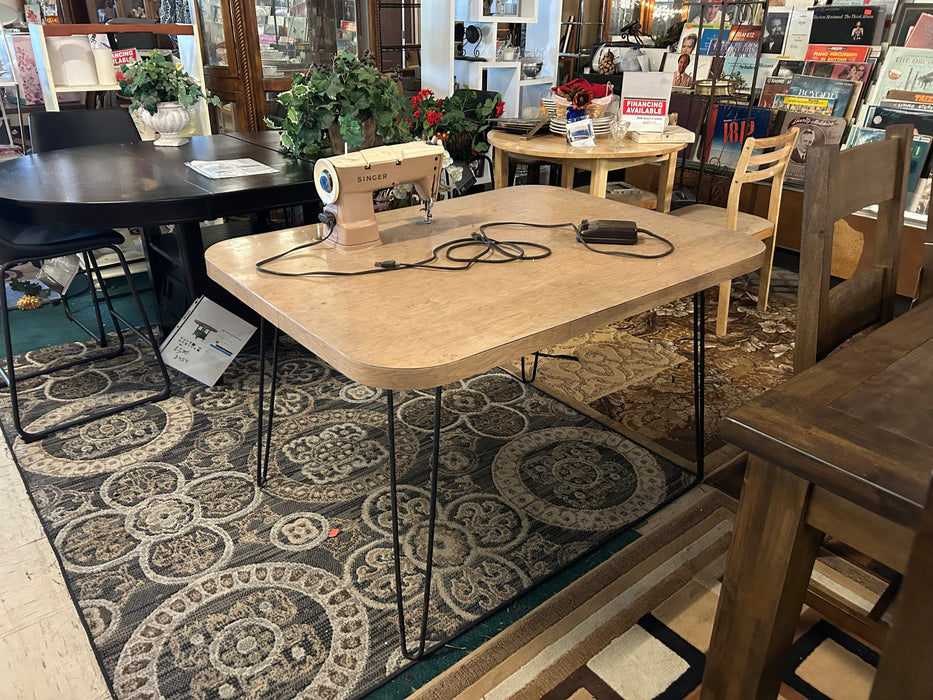 Custom vintage sewing table with Singer sewing machine 34310