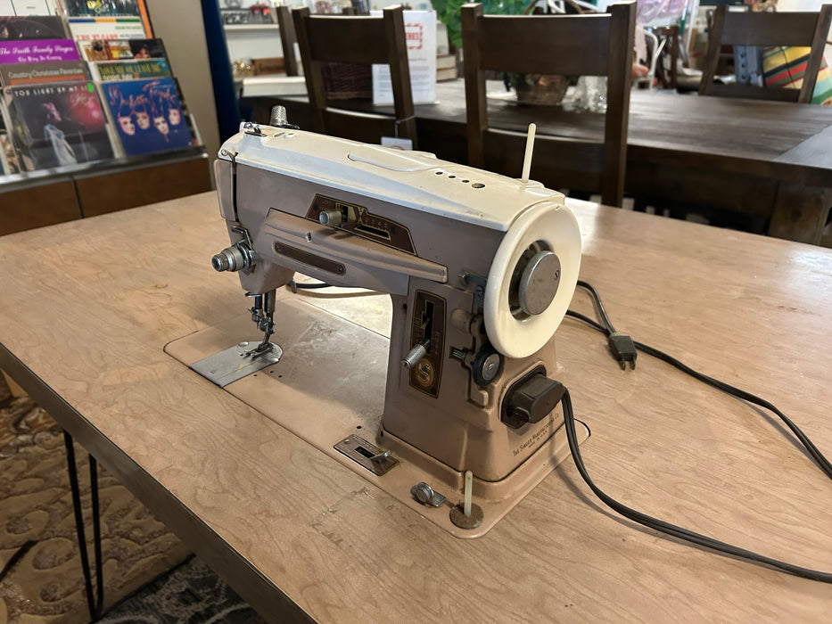Custom vintage sewing table with Singer sewing machine 34310