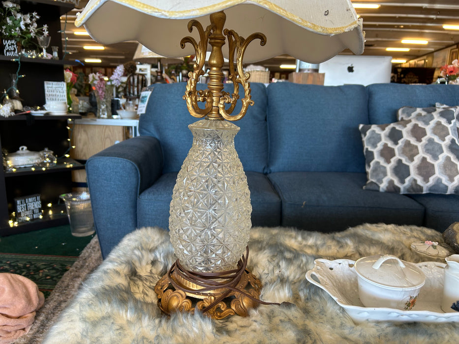 Vintage Hollywood pineapple glass lamp 34315