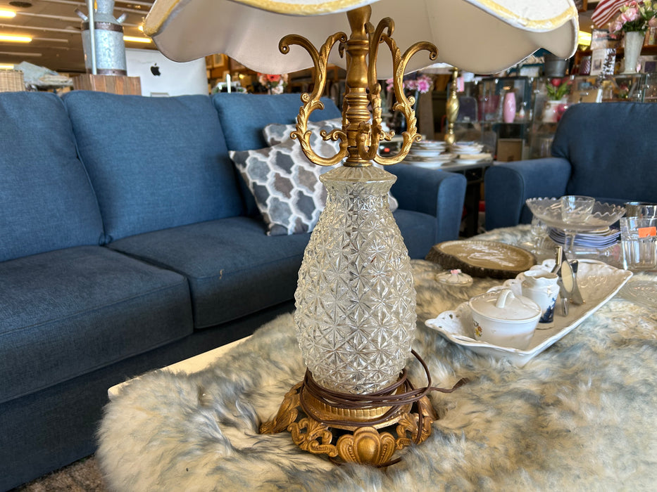 Vintage Hollywood pineapple glass lamp 34315