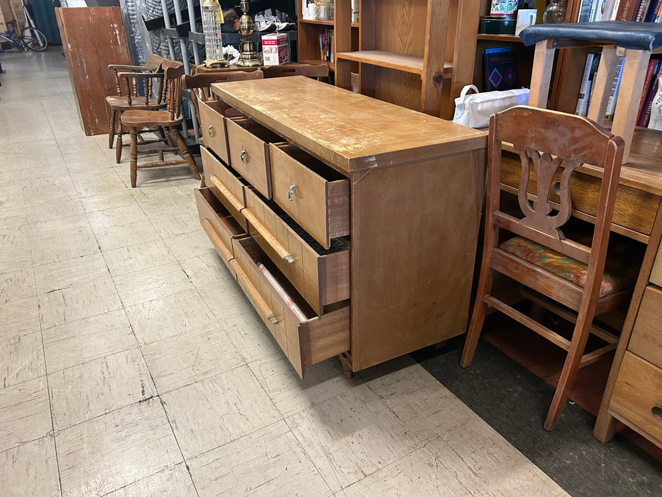7 drawer wood Mid Century dresser 34323