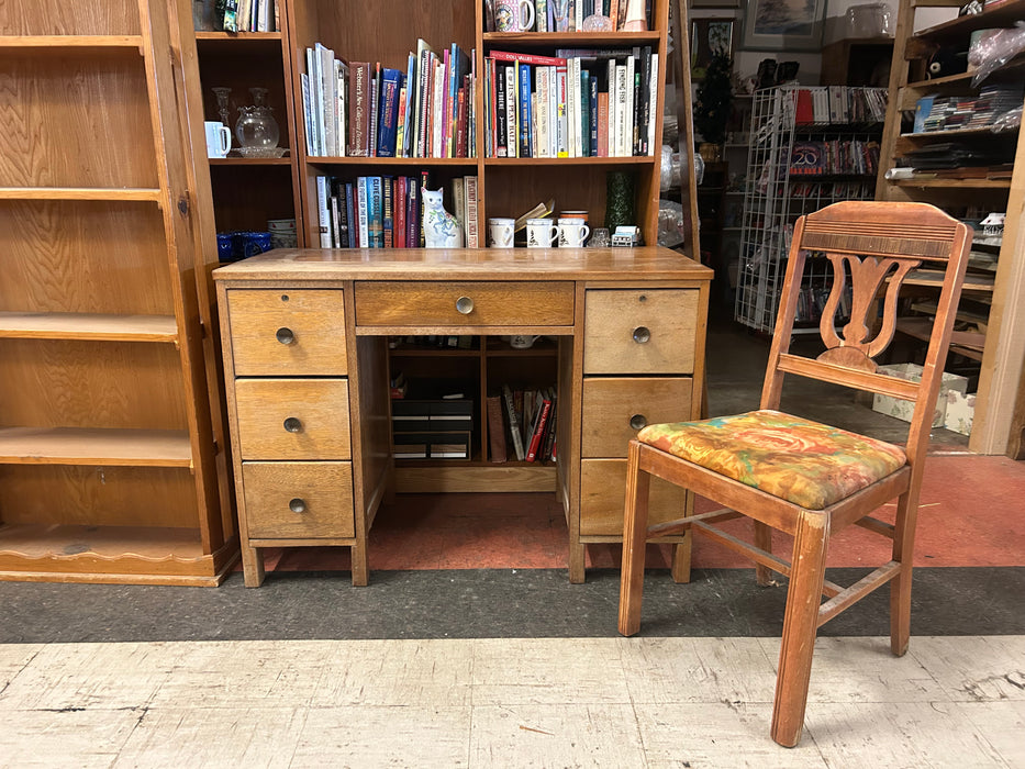 7 drawer wood desk with chair 2pc set 34324