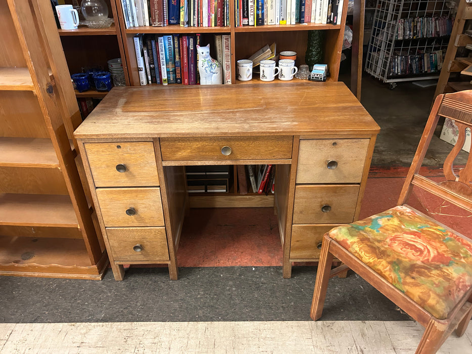7 drawer wood desk with chair 2pc set 34324