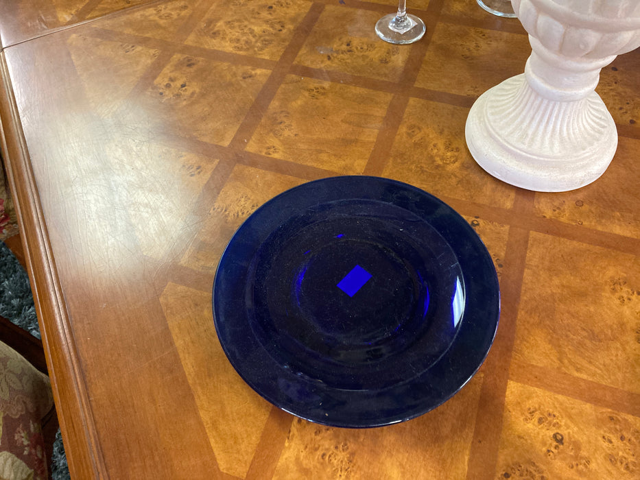 Cobalt blue depression glass plate 30970