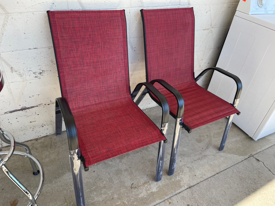 Red outdoor patio chairs NEW 31011