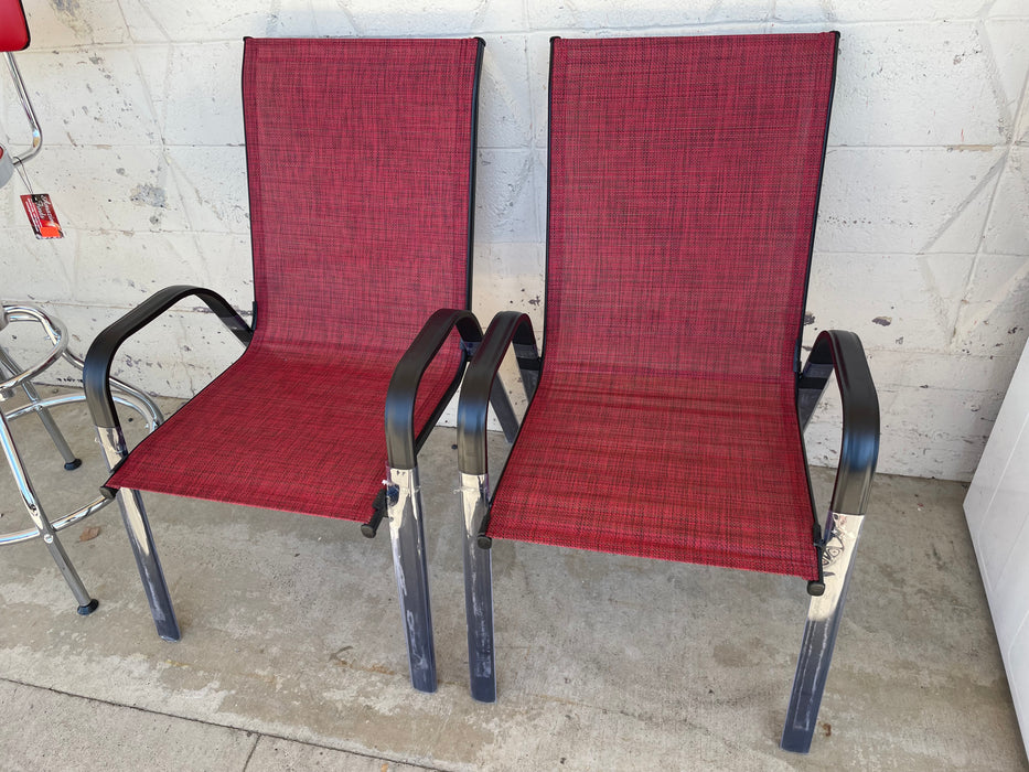 Red outdoor patio chairs NEW 31011