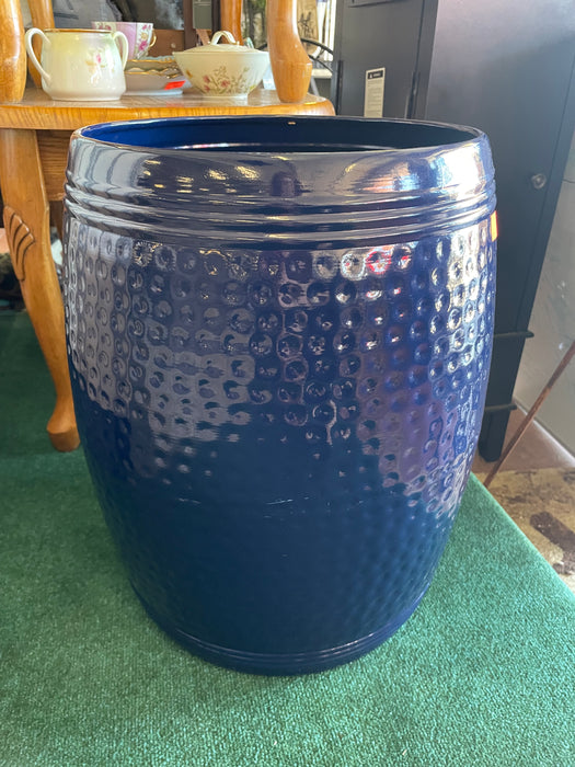 Large dark blue metal end table or planter 31012