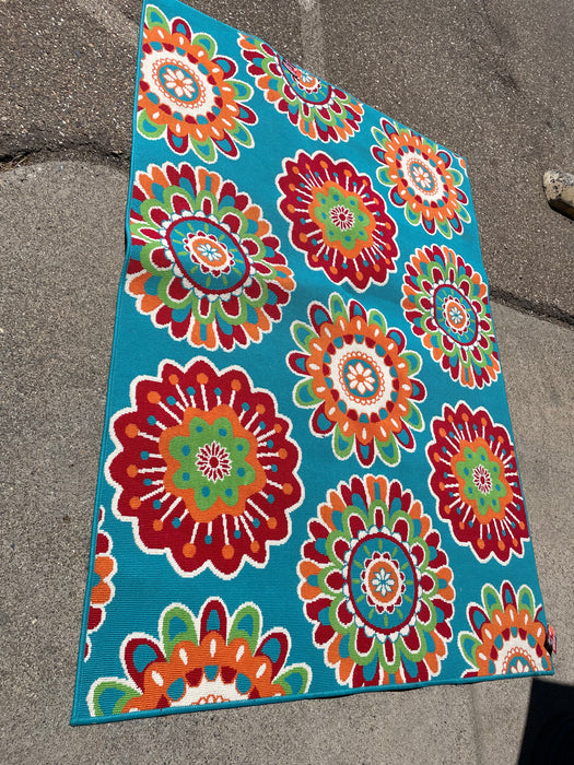 Sonoma colorful 5x7 outdoor patio rug 31014