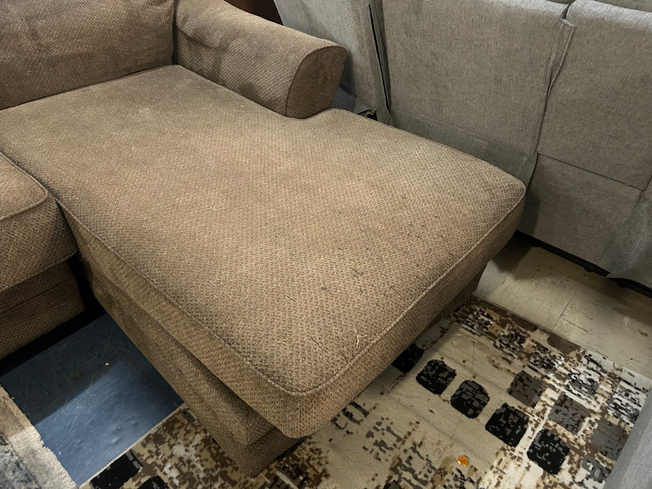 Upholstered brown large U-shaped sectional sofa couch 34333