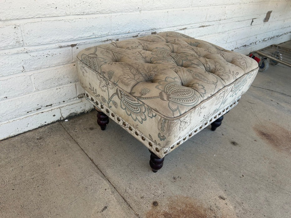 Upholstered Pier 1 nailhead ottoman footstool 34335