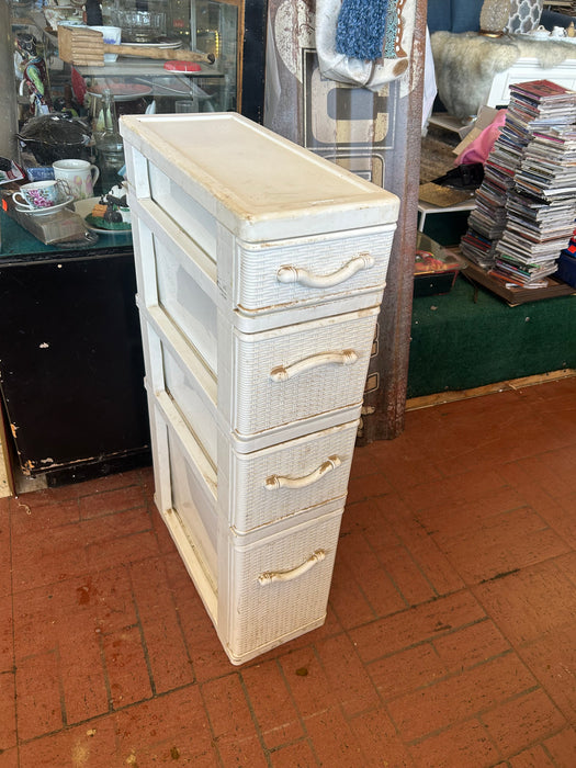 4 drawer white slim storage tower chest dresser 34338