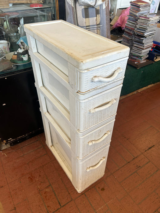 4 drawer white slim storage tower chest dresser 34338