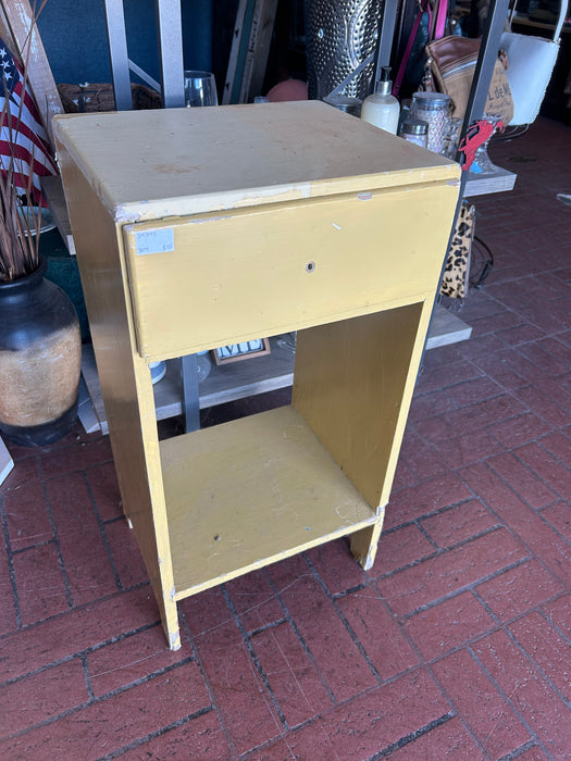 One drawer wood yellow nightstand/ side table 34344