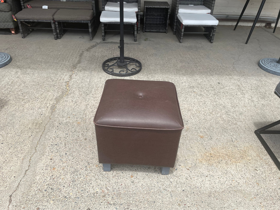 Brown leather stool 32654